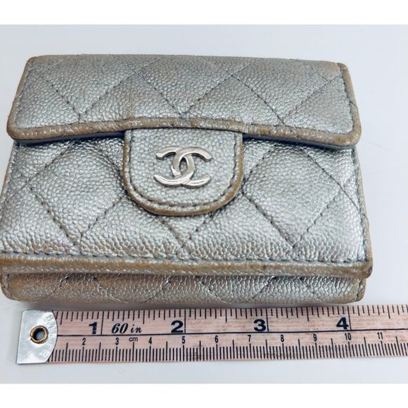 Chanel Metallic Caviar Quilted Flap Wallet SHW Series 31 2021 Authentic CoA - Picture 7 of 11